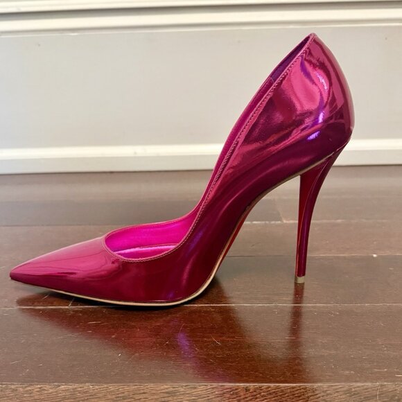 christian louboutin miss z mirror pink leather pumps 100mm - Picture 5 of 9